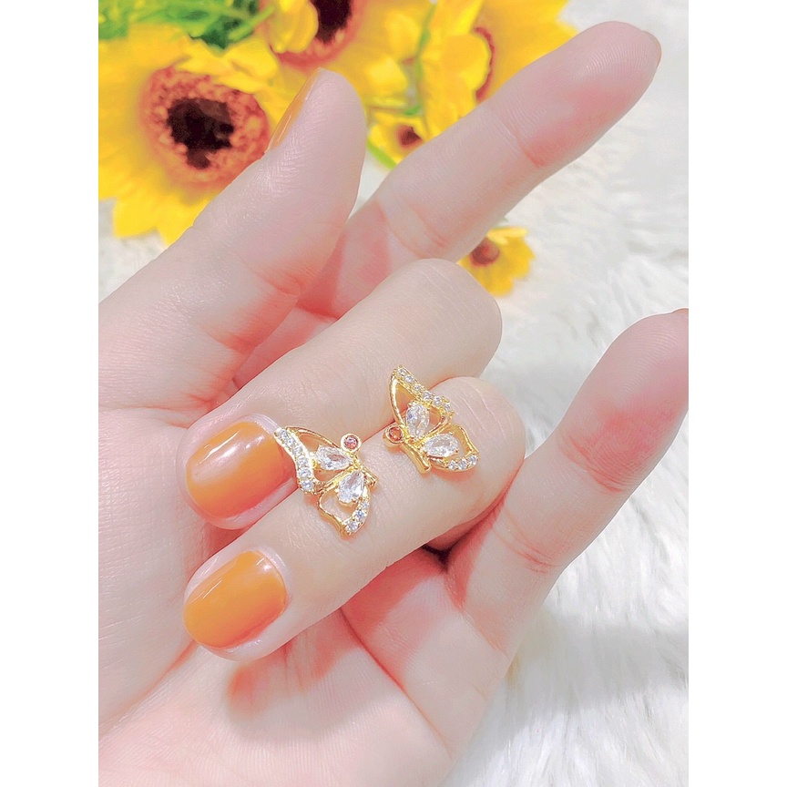 Bông tai nữ mạ vàng 18K JK Silver, bông tai nữ đẹp, sang trọng,công nghệ xi nano cho độ bền cao F.BT11