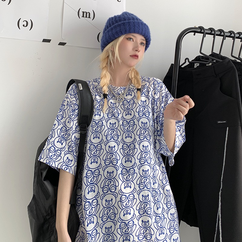 Áo Vân Gấu Form Rộng PEONYB Unisex [FREESHIP] 🌸 Thun tay lỡ dáng suông, phông teddy ĐEN | TRẮNG | XÁM nam nữ Ulzzang 🌸 | BigBuy360 - bigbuy360.vn