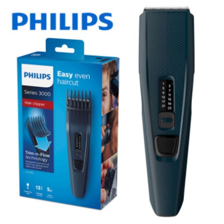 Tông đơ cắt tóc an toàn cho trẻ em và cả người lớn Philips HC3520, dùng pin sạc