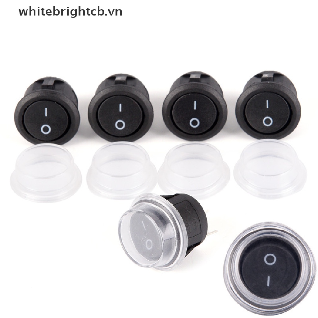 1 Công Tắc Tròn 2 Chấu ON-OFF SPST Kèm Vỏ Bọc Chống Thấm Nước Cho Xe Hơi