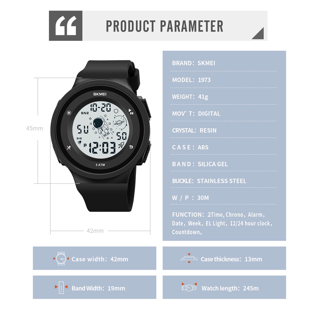 Đồng Hồ Điện Tử Thể Thao SKMEI 1973 Chống Nước Cao Cấp