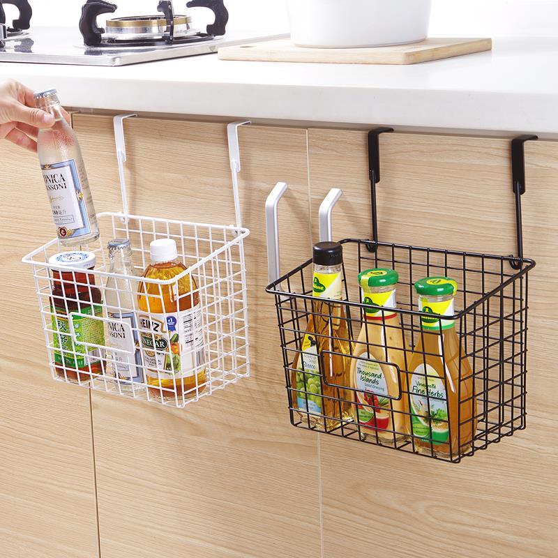 Rổ Sắt Đựng Đồ Dùng Dạng Treo Không Đục Lỗ Phong Cách Nhật Bản Tiện Dụng Cho Nhà Bếp/ Nhà Tắm