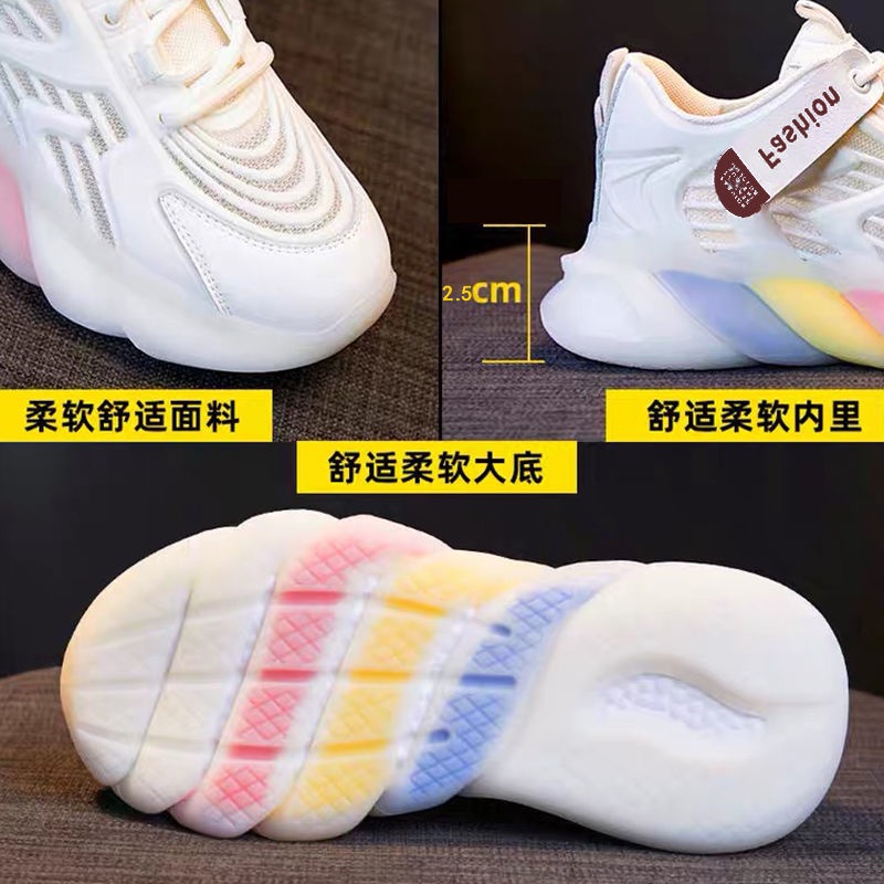 Giày Thể Thao Lưới Thoáng Khí Kiểu Công Chúa Thời Trang Xuân Thu Dành Cho Bé Gái 2022