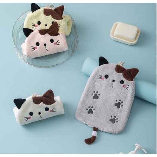 Khăn Lau Tay Nhà Bếp Dạng Quạt Có Móc Treo , Chất Bông Mịn Siêu Thấm Nước- Khăn Lau Đa Năng Hình Thú