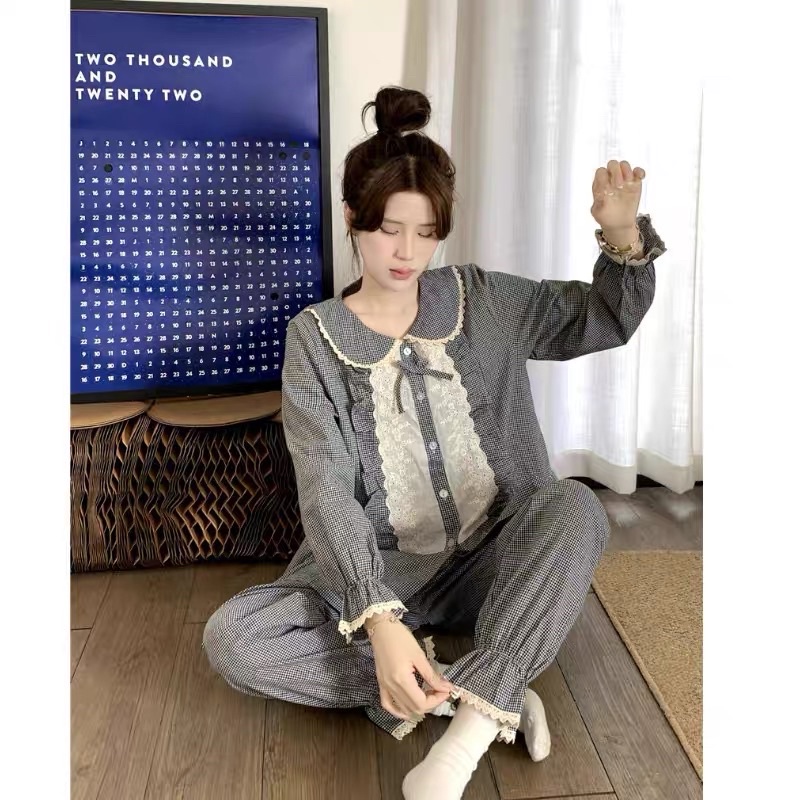 New BST 2022 SET ĐỒ NGỦ MẶC NHÀ QUẢNG CHÂU ULZZANG KẺ ĐEN BÈO rẻ nhất shopee