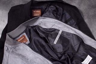 Áo khoác bomber da lộn Pull Bear vnxk