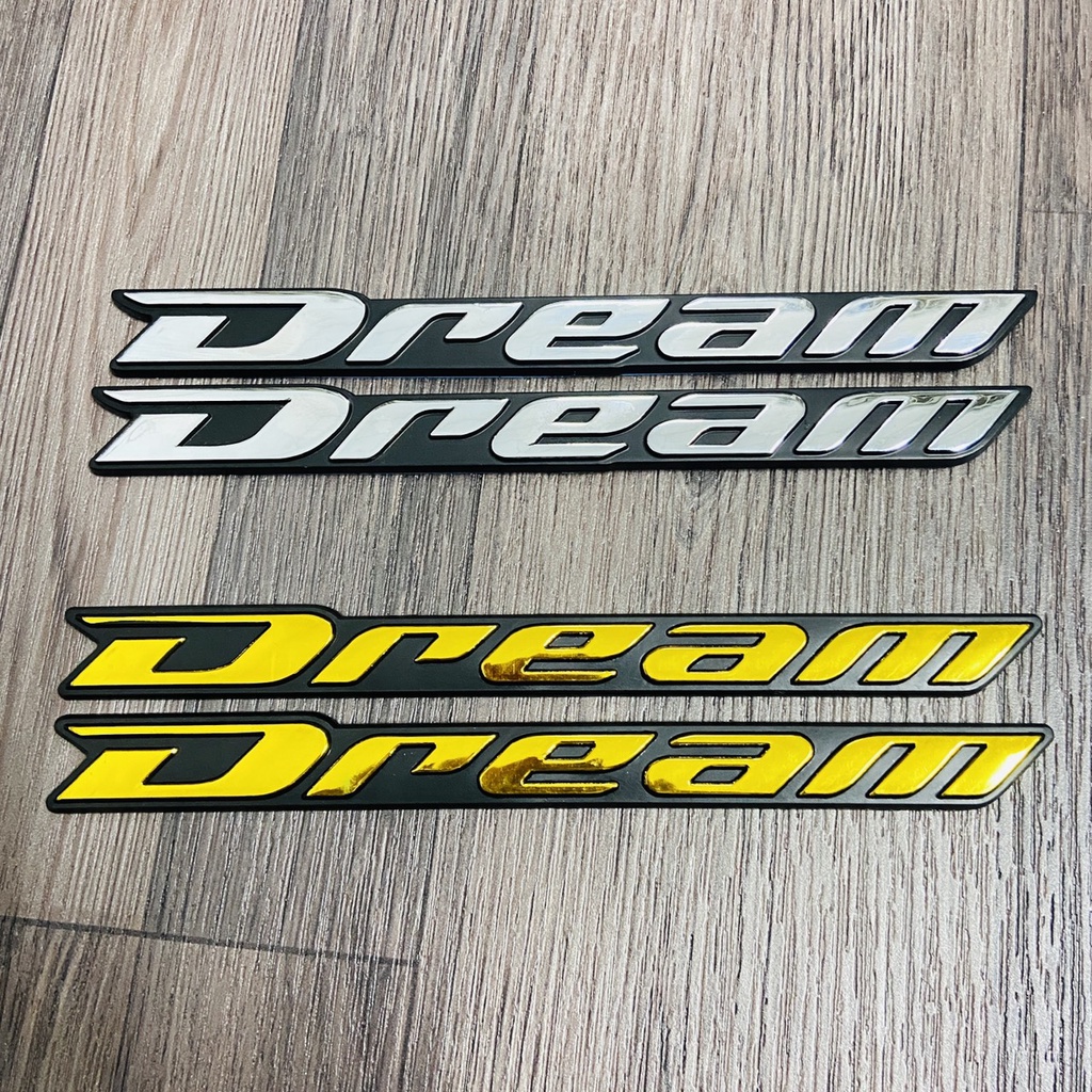 Bộ tem chữ DREAM chất liệu nhựa cứng dán nẹp sườn bình xăng xe DREAM THÁI, SUPER DREAM