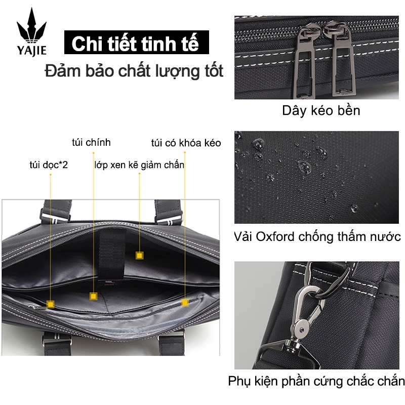 Túi xách nam công sở vải không thấm nước công suất lớn túi đựng máy tính xách tay 15,6 inch túi tài liệu túi làm việc túi kinh doanh túi chính thức túi văn phòng thông tin gói túi xách
