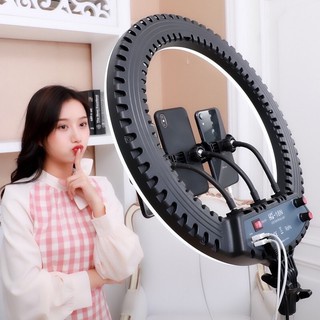 Đèn Livestream size 36 cm + chân 2m1+3 kẹp ĐT + điều khiển , hỗ trợ chụp ảnh make up trang điểm nhiều chế độ sáng