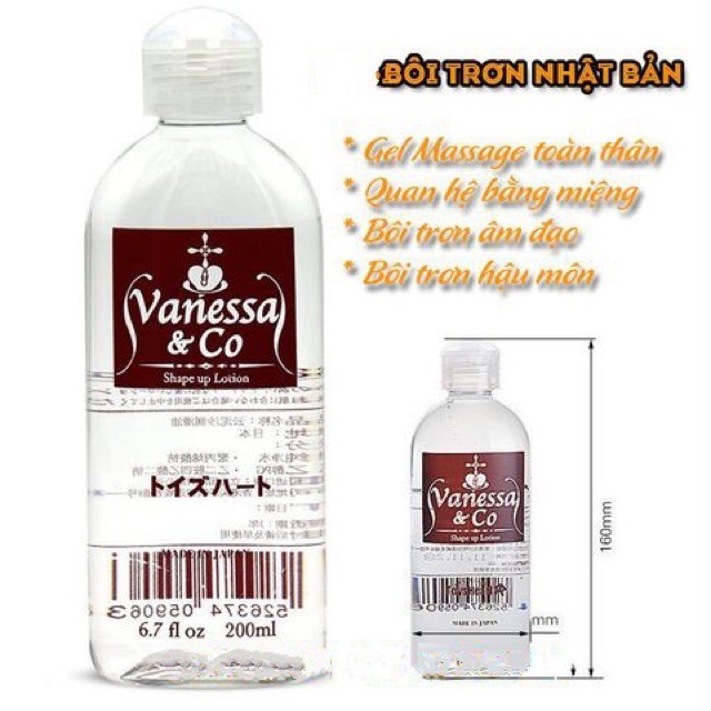 Gel Bôi Trơn Nhật Bản Vanessa 200ml