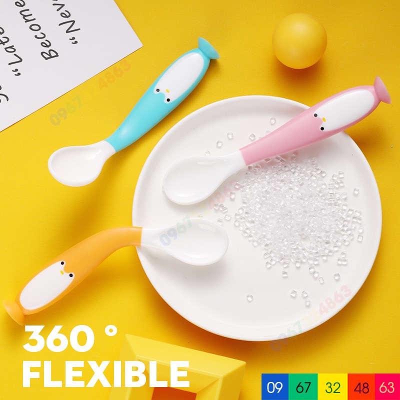 Thìa Ăn Dặm UỐN DẺO CHIM CÁNH CỤT Cho Bé Yêu