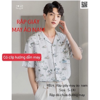 RB29_Rập giấy may áo bâu danton nam