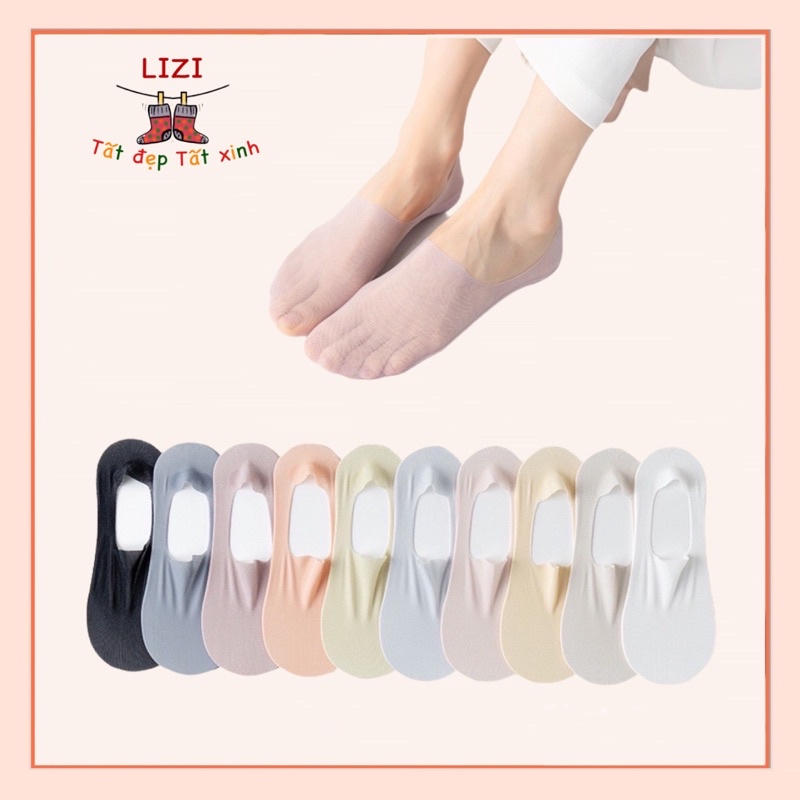 Tất Vớ Nữ Tàng Hình Lụa  Dệt Lưới Mỏng Gót Silicon Chống Tụt Thoáng Khí Tất đẹp Tất xinh