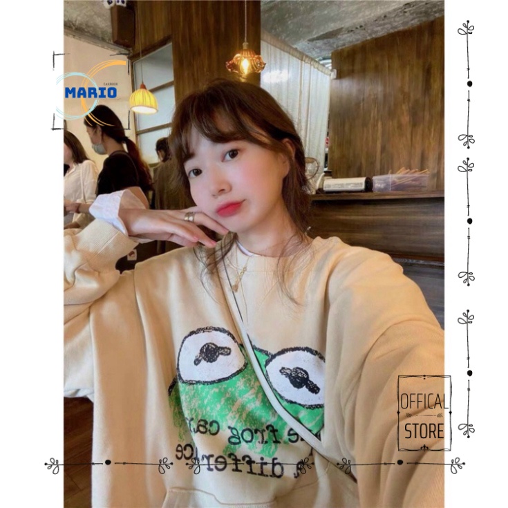 [MARIO FASHION] Áo khoác nỉ Sweater Ếch Xanh form rộng áo nỉ bông nữ Unisex Phong Cách Hàn Quốc | BigBuy360 - bigbuy360.vn