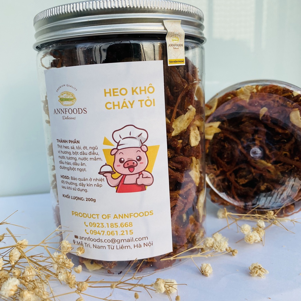 Heo Khô Cháy Tỏi Heo Khô Cháy Tỏi Xé Sợi Loại Ngon An Toàn Vệ Sinh Thực Phẩm - Annfoods | BigBuy360 - bigbuy360.vn
