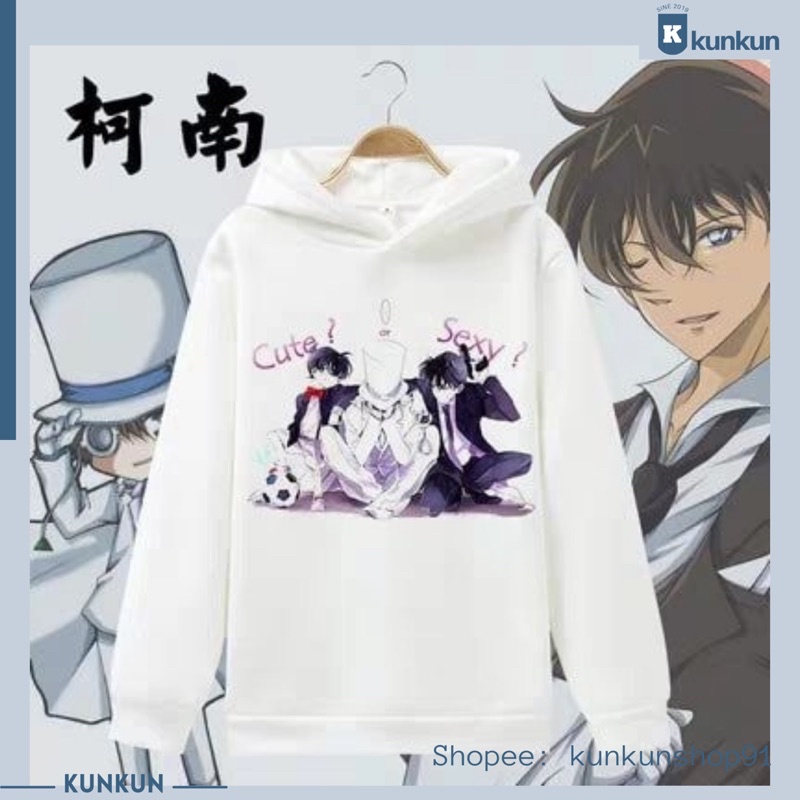 Áo Hoodie Nỉ Dài Tay Anime Thám Tử Lừng Danh Conan, Kaito Kid