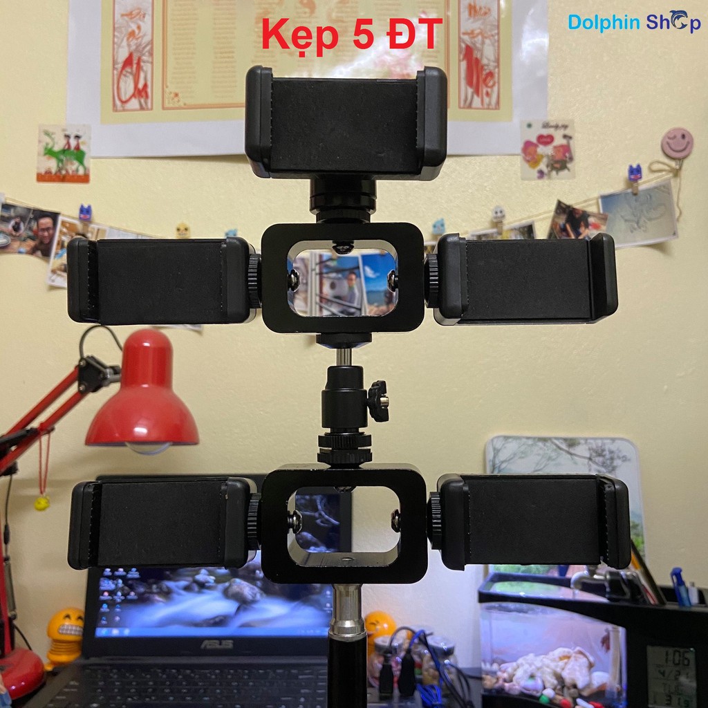 [Có Clip] Kẹp Điện Thoại Gắn Giá Livestream - Giá Đỡ Điện Thoại Gắn Đèn Live Stream