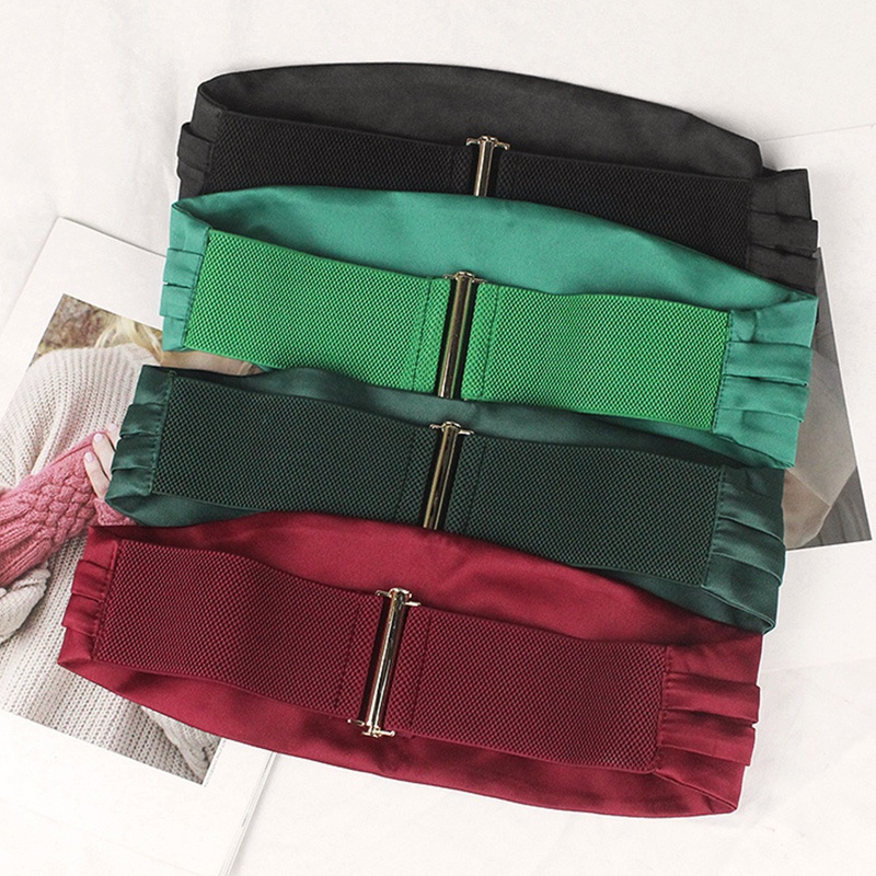 Thắt Lưng Vải Satin Co Giãn Bản Rộng Thời Trang