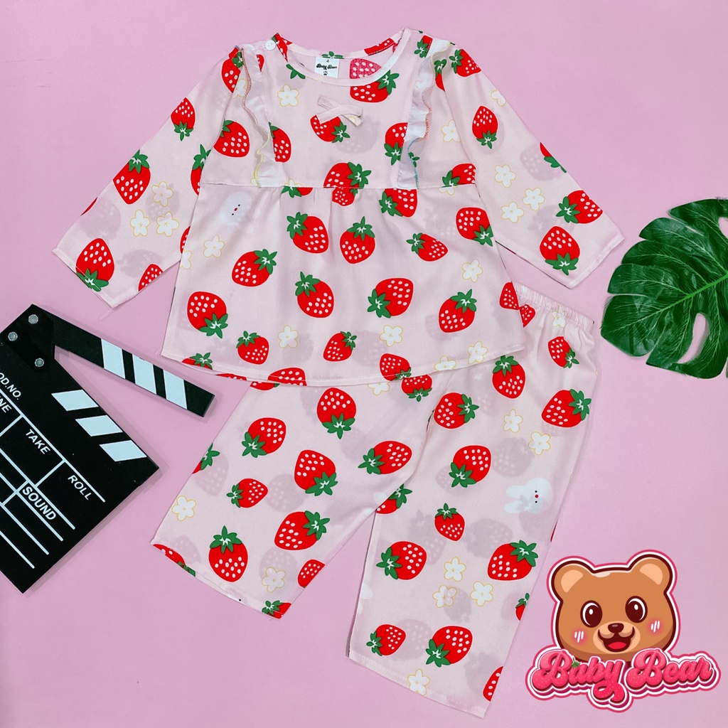 Đồ tole bé gái tay dài quần dài chất lanh lụa mềm, mịn, thoáng mát 7-42kg Babybear