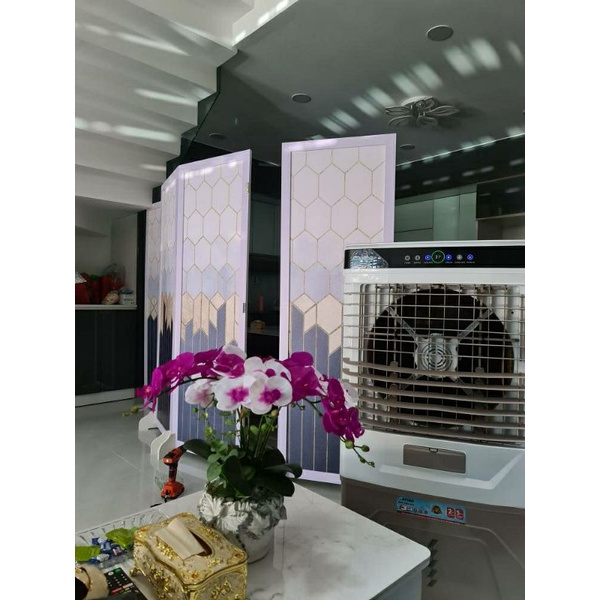 Vách Ngăn Phòng Khách Spa Gấp Gọn, Vách Ngăn Trang Trí CNC in Tranh UV cao cấp- BP.IN.07