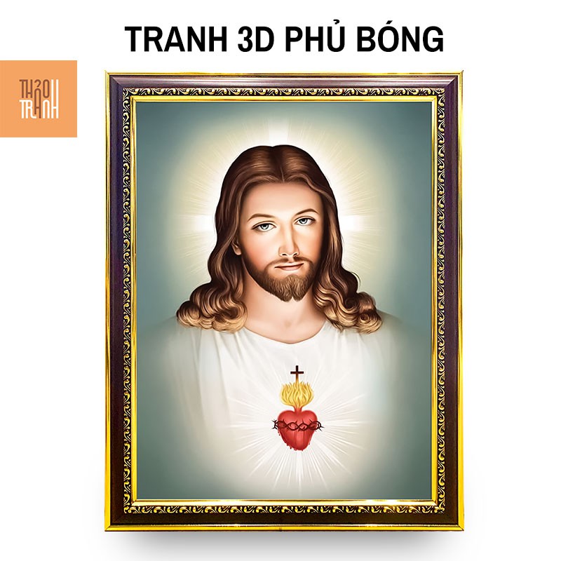 Tranh Lòng Chúa Thương Xót-MS:CG002-đã bao gồm khung tranh Cổ Điển