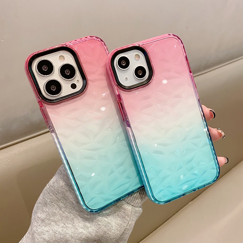 Ốp Điện Thoại Mềm Trong Suốt Chống Sốc Màu Gradient Cho iPhone 14 13 12 11 Pro MAX X XR XS MAX 8 7 Plus + SE 2020