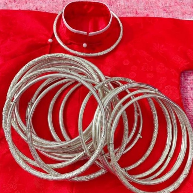 Kiềng bạc đơn - phụ kiện chụp ảnh cổ phục - vòng cổ mặc áo dài
