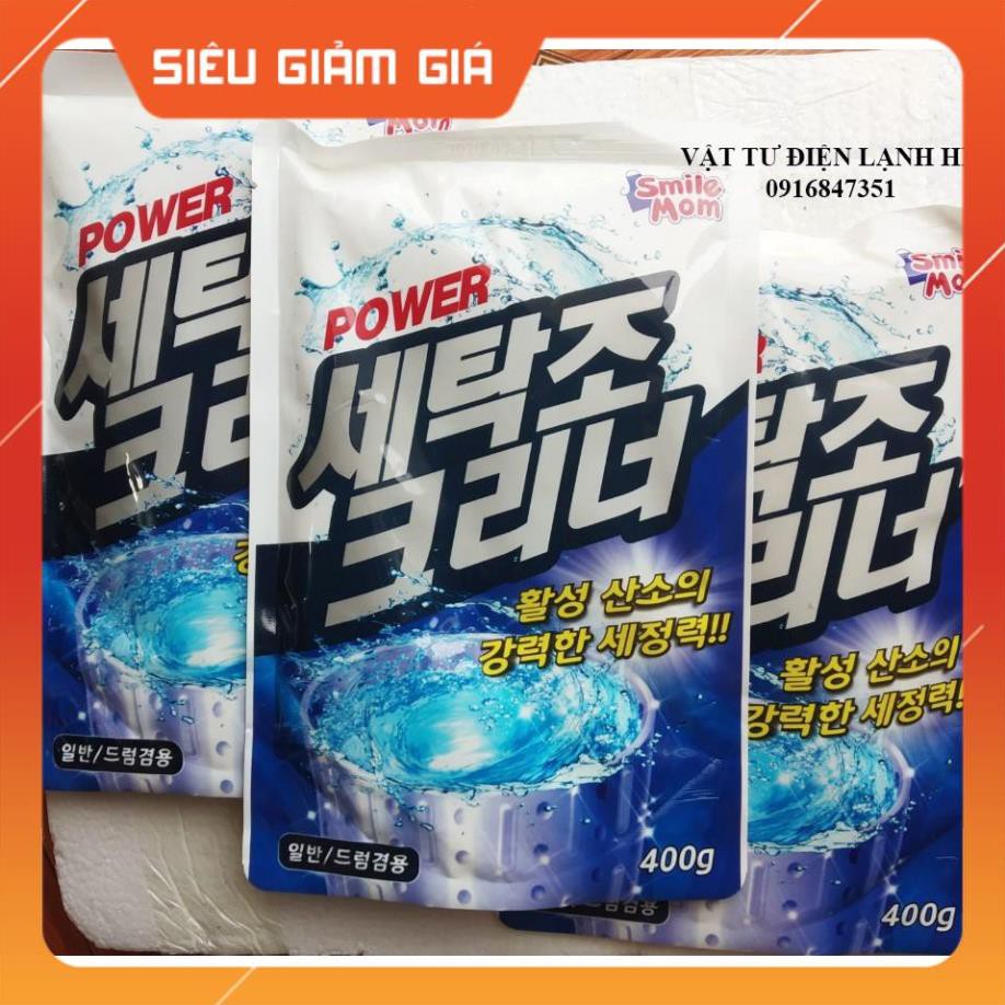 COMBO 3 gói Bột tẩy vệ sinh lồng máy giặt Hàn Quốc - gói 450g