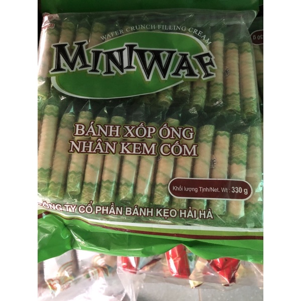 Bánh xốp ống nhân kem cốm Hải hà 330g