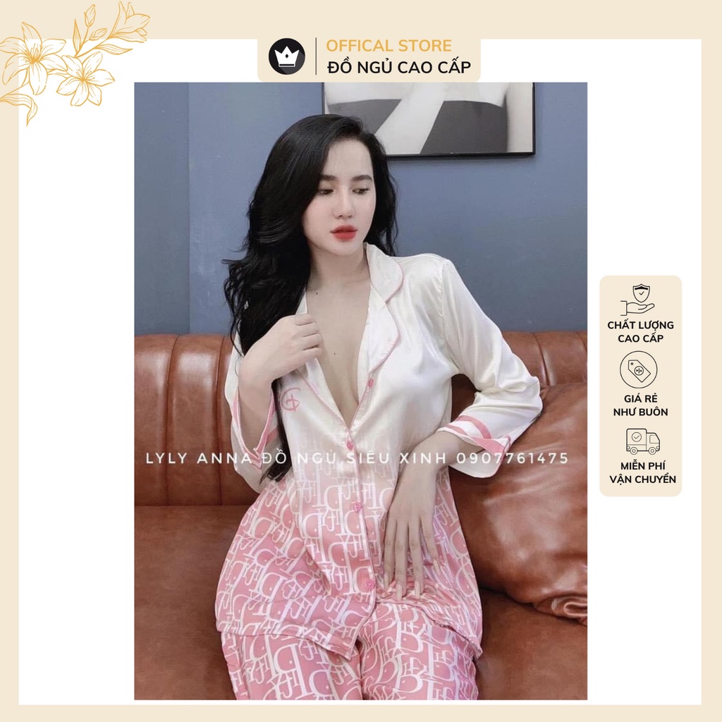 Đồ bộ pijama Dior gấu lụa Latin Cao Cấp,thiết kế siêu dễ thương,chất vải mềm mịn | BigBuy360 - bigbuy360.vn