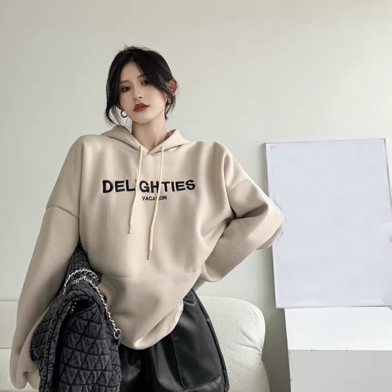 Áo hoodie nam nữ,Áo sweater nỉ nam nữ from rộng Unisex chất nỉ ngoại siêu dày dặn in chữ DELIG | BigBuy360 - bigbuy360.vn