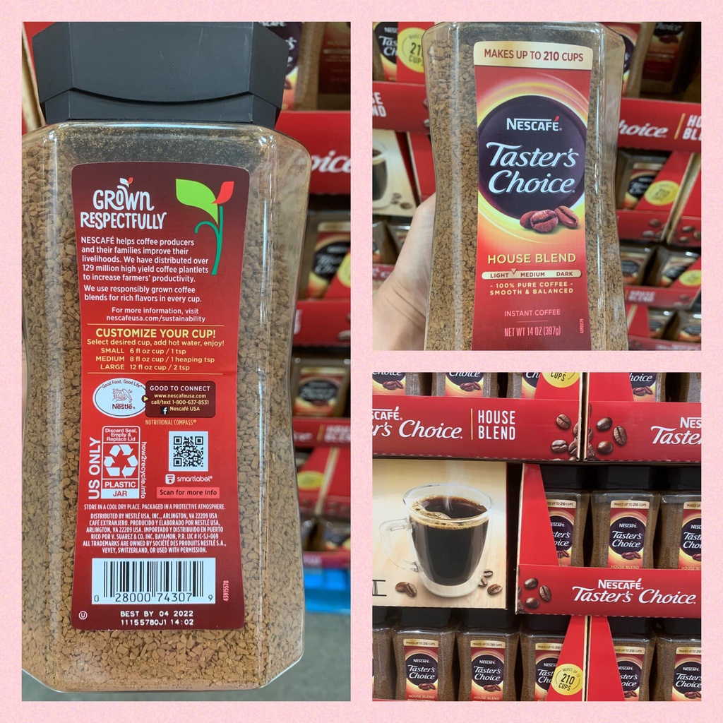 Cà phê hòa tan dạng hạt Nescafe 2024 Taster’s Choice có lượng calo thấp giúp giảm cân nhanh chóng - EDS