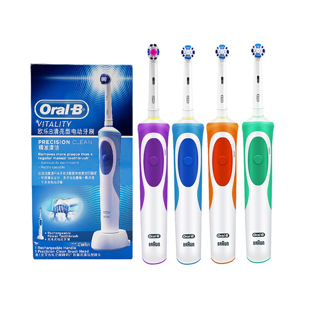 Bàn chải đánh răng, bàn chải đánh răng điện tự động Oral B Vitality cao cấp chống nước toàn phần an toàn hiệu quả