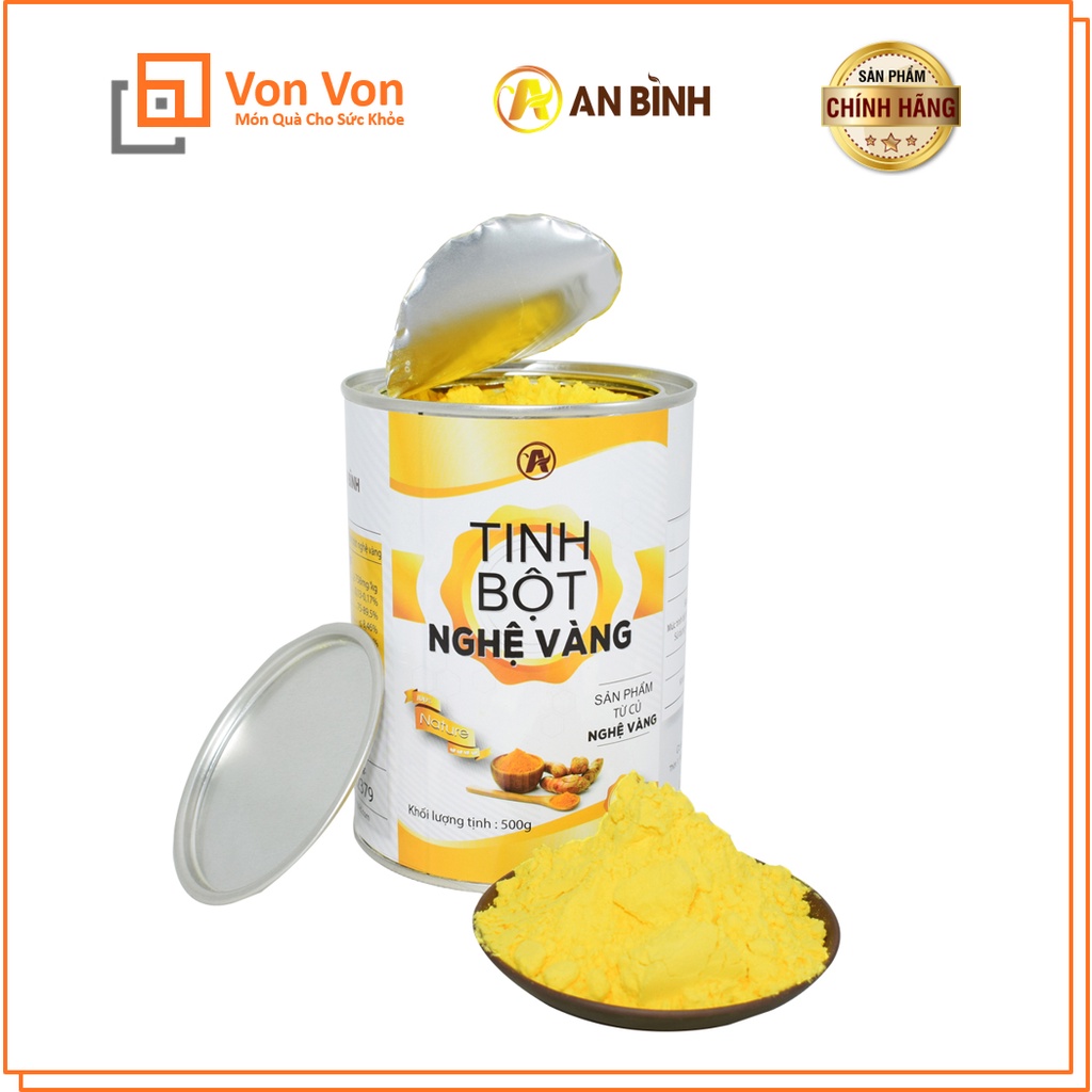 Combo 2 Hộp Tinh Bột Nghệ Vàng An Bình 500gr (Có Kiểm Nghiệm ATTP Và Chứng Nhận Của Viện)