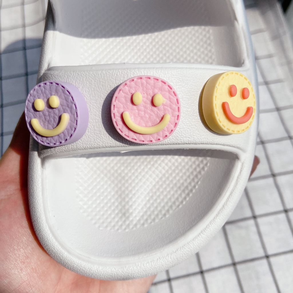 Bộ 6 Phụ Kiện Hình Mặt Cười Dùng Trang Trí Giày/Giày Cho Nữ DIY