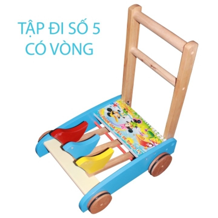 Xe Tập Đi Bằng Gỗ Song Son Cho Bé - Xe Tập Đi Bằng Gỗ 3 Con Chim - Hàng nhập khẩu