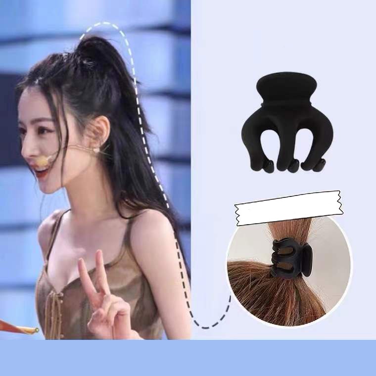 Kẹp Tóc Đuôi Ngựa Màu Đen Cỡ Nhỏ Thời Trang Mùa Hè Xinh Xắn