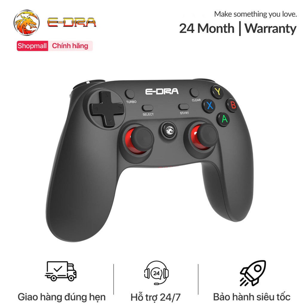 Tay cầm chơi game Fifa Online 4, Liên quân, Pubg ... E-DRA EGP7601 - Wireless 2.4GHz / BlueTooth - H