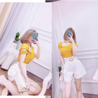 Áo phông nơ cộc tay cá tính