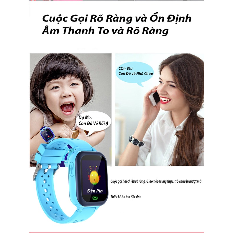 Đồng hồ thông minh định vị trẻ em ANNCOE A115 nghe gọi hai chiều - hỗ trợ tiếng việt - dành cho trẻ em từ 4 đến 14 tuổi