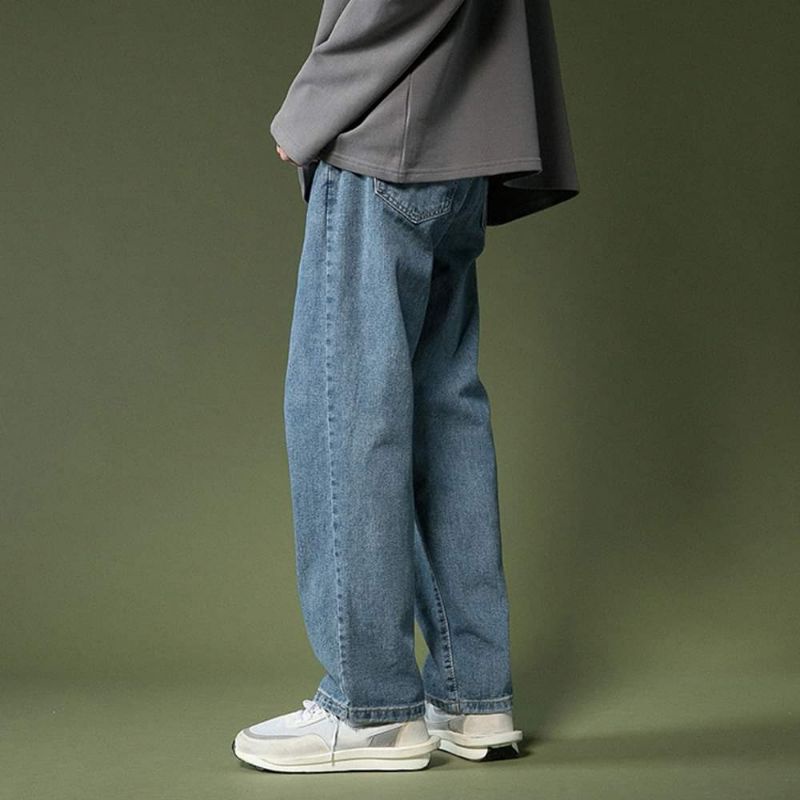 quần jean nam baggy cao cấp dáng suông ống rộng chất bò đẹp 023 | WebRaoVat - webraovat.net.vn