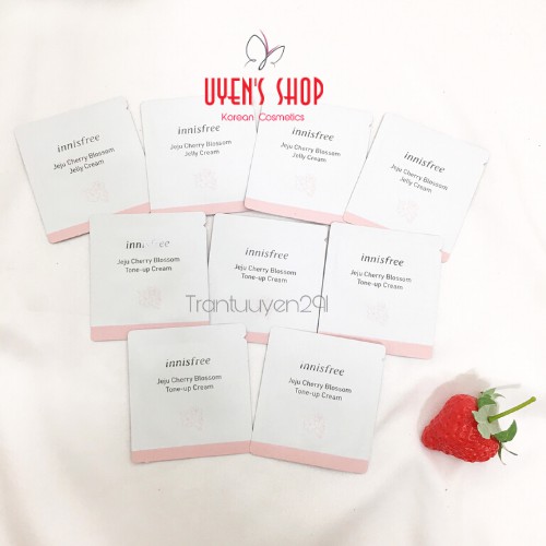 Combo 10 gói Sample kem dưỡng Innisfree Jeju Cherry Blossom Cream 1ml