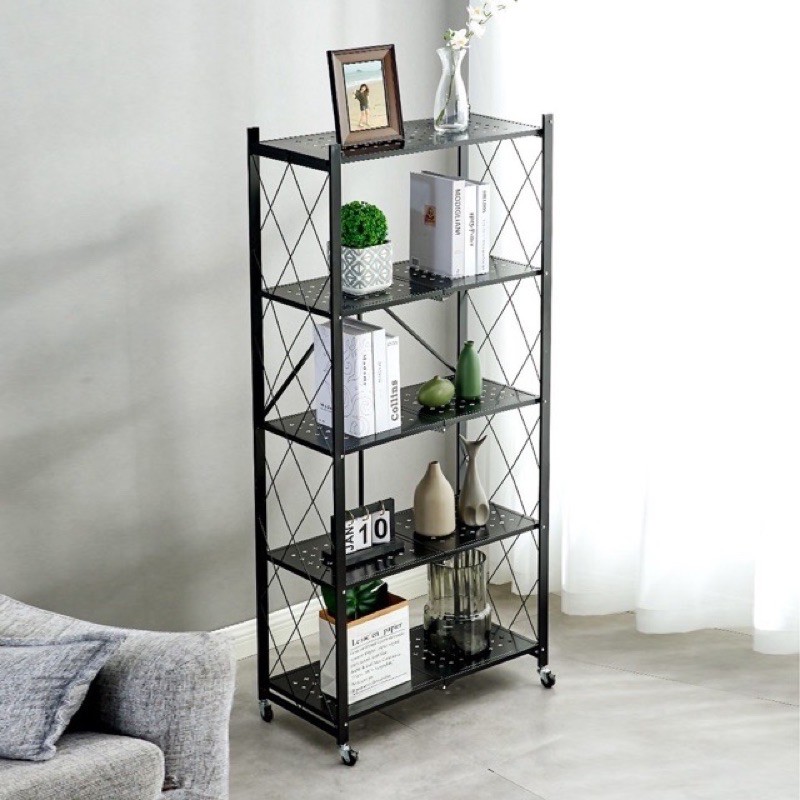[HÀNG ĐẸP ] Kệ gấp gọn 3-4-5 tầng bản cao cấp thép CARBON sơn tĩnh điện chống rỉ, bánh chân xoay 360 khoá cố định | BigBuy360 - bigbuy360.vn