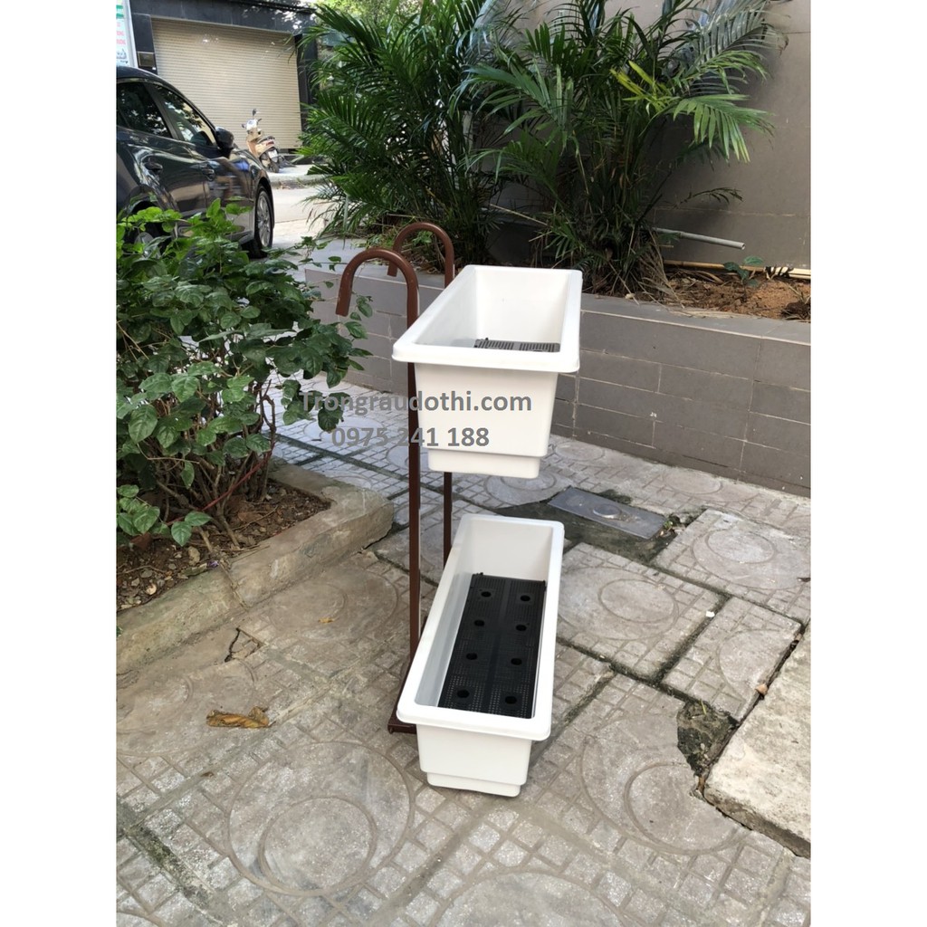 Móc treo ban công 2 tầng trồng rau trồng hoa