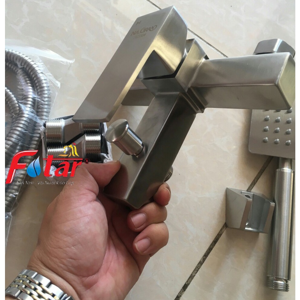 [CỦ ĐÚC] Bộ Củ Sen Tắm Nóng Lạnh 100% INOX 304 N2001NA.GRAND và Tay sen và dây CỦ SEN VUÔNGA1 HÀNG BAO XÀI ĐỔI MỚI 1 NĂM