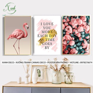 tranh canvas hoa hạc bộ 3 bức tranh trí nội thất hiện đại