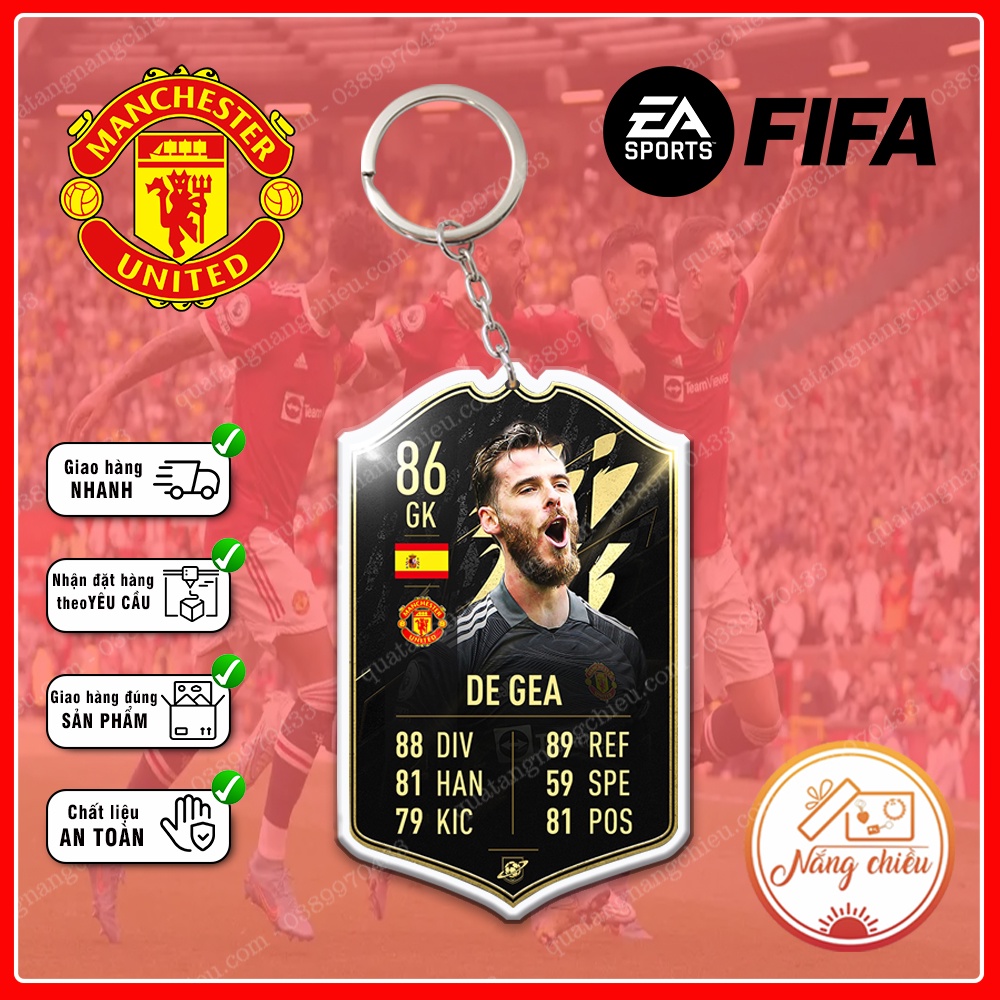 Móc Khóa De Gea, CLB bóng đá Manchester United ☘️MÓC KHÓA THẺ CẦU THỦ☘️