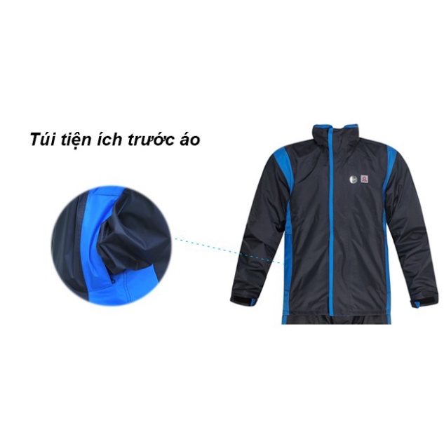 BỘ QUẦN ÁO ĐI MƯA 2 LỚP GIỮ ẤM, RANDO Chính Hãng, Vải Dù Cao Cấp Không Thấm Nước, Phản Quang An Toàn