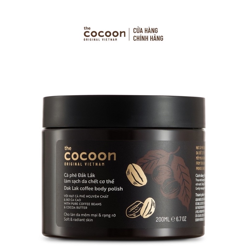 Tẩy da chết toàn thân Cocoon Cà phê Đăk Lăk 200ml