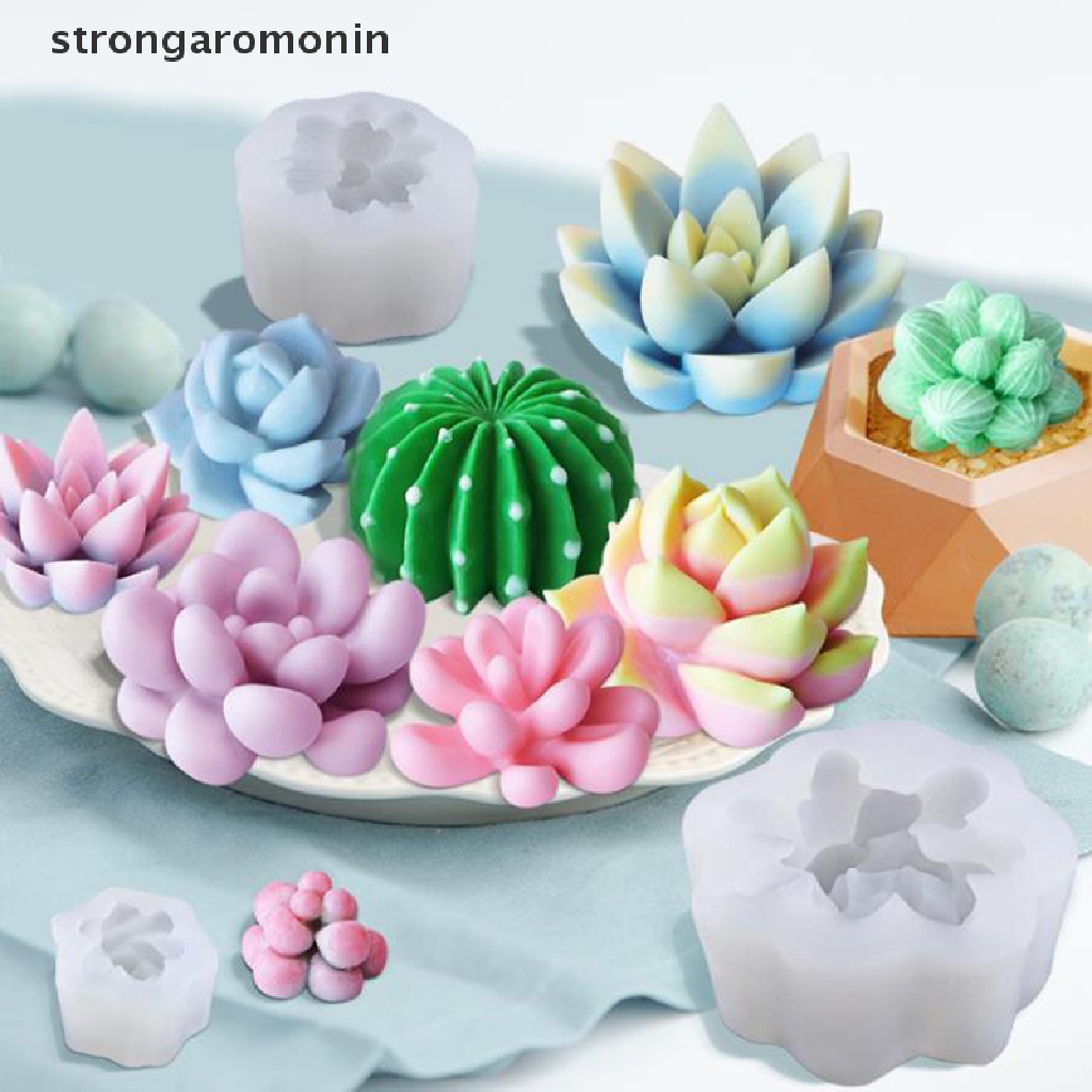 Khuôn Làm Bánh / Xà Phòng / Nến Hình Cây Xương Rồng 3D Bằng Silicone DIY